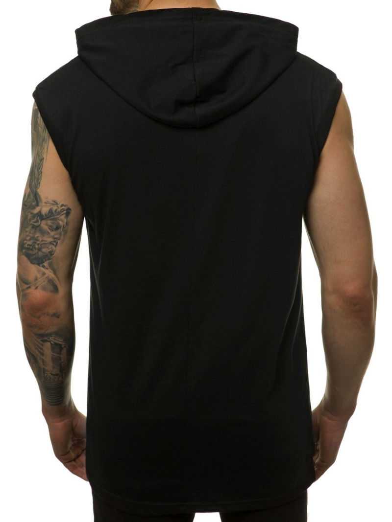 T-Shirt bez rękawów męski czarno-żółty OZONEE MACH/M1211