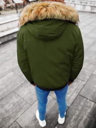 Kurtka zimowa męska z futerkiem khaki OZONEE JS/M2019/136