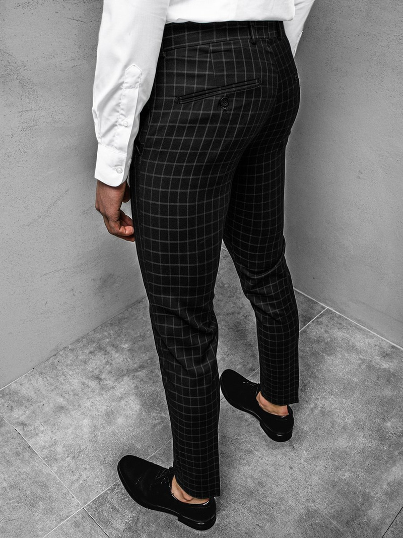 Spodnie męskie chino materiałowe czarne OZONEE DJ/5510-1