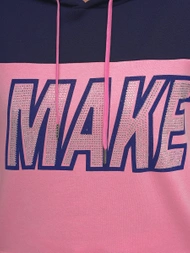 Bluza z kapturem damska różowa OZONEE JS/B26024