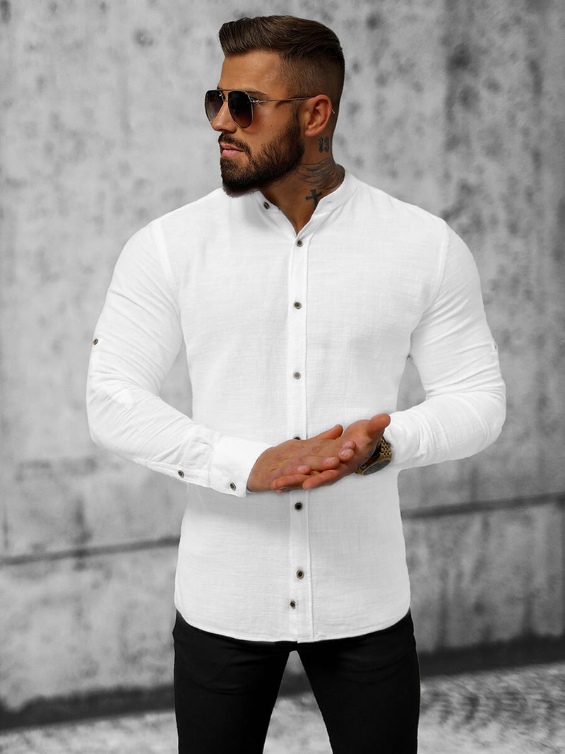 Класична сорочка чоловіча Бiла OZONEE O/V33