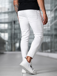 Spodnie jeansowe męskie slim fit białe OZONEE E/5348/01Z
