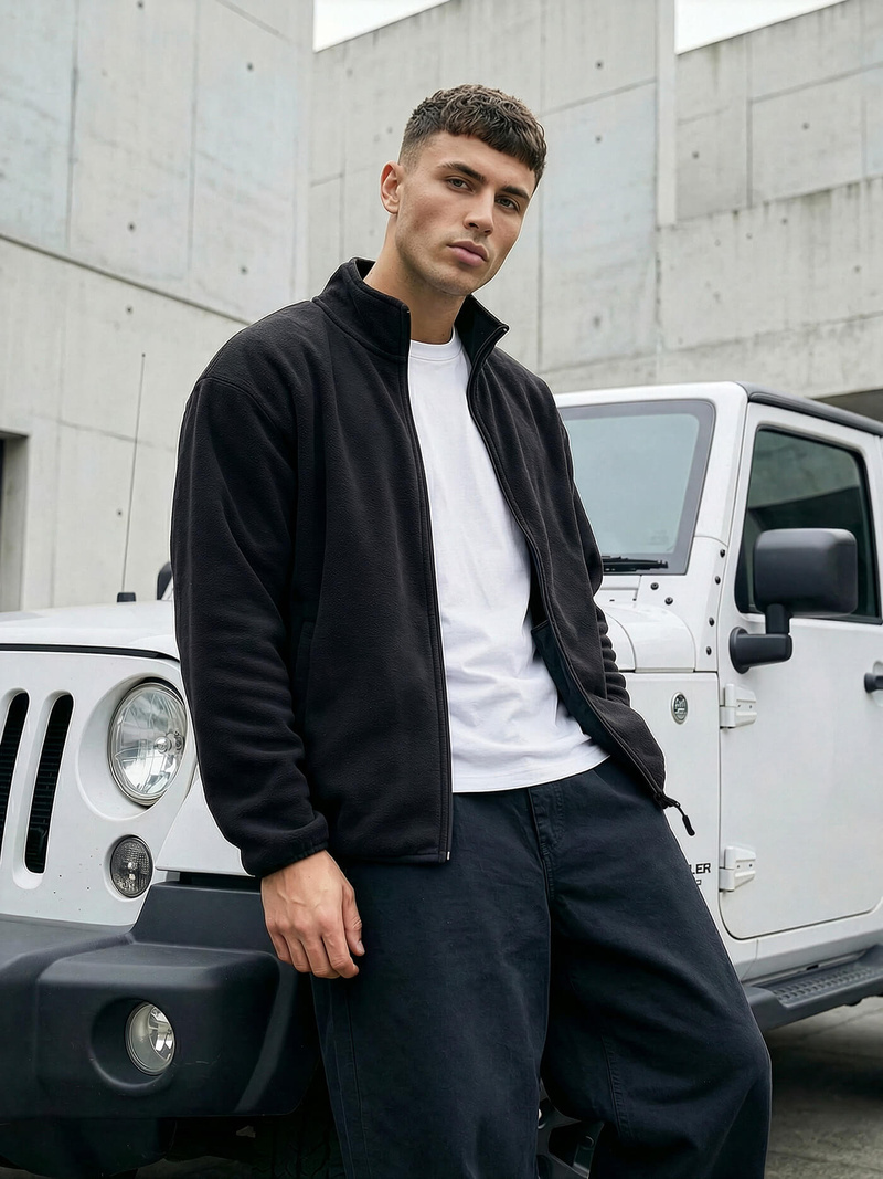 Bluza męska rozpinana czarna OZONEE JS/HH016/3