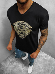 T-Shirt męski czarny OZONEE NB/3011