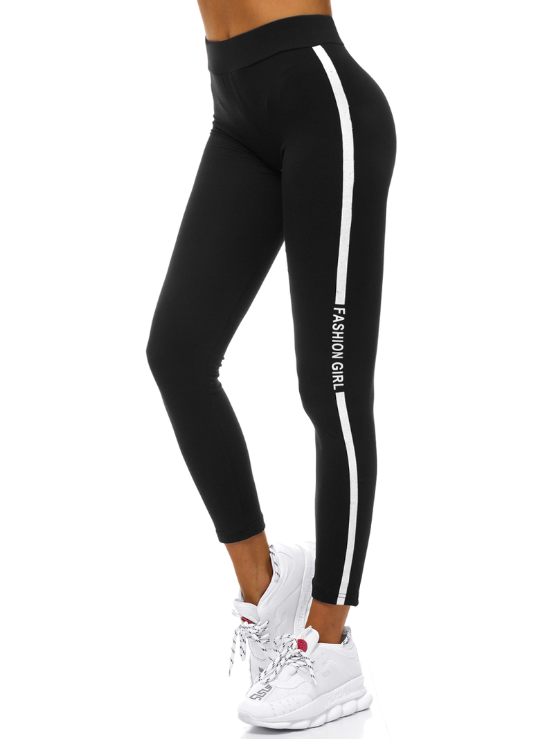 Legginsy damskie czarno-żółte OZONEE O/82337