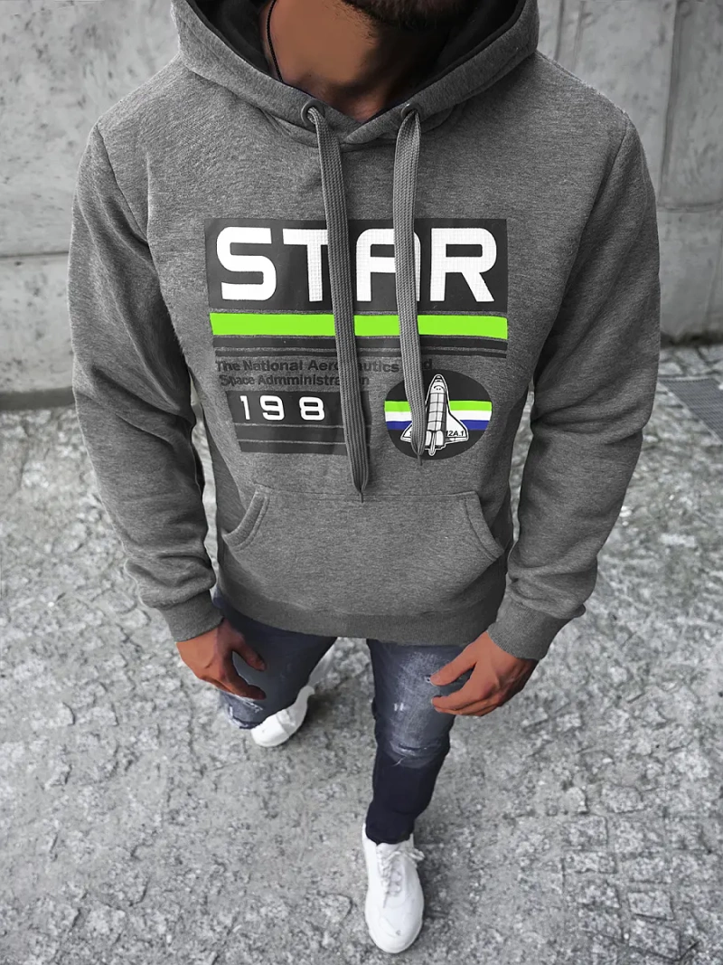 Bluza z kapturem męska grafitowa OZONEE JS/Y10055