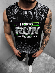 T-Shirt bez rękawów męski czarny OZONEE JS/KS2075Z