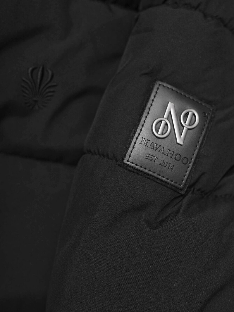 Kurtka zimowa damska długa pikowana czarna OZONEE O/W377Z