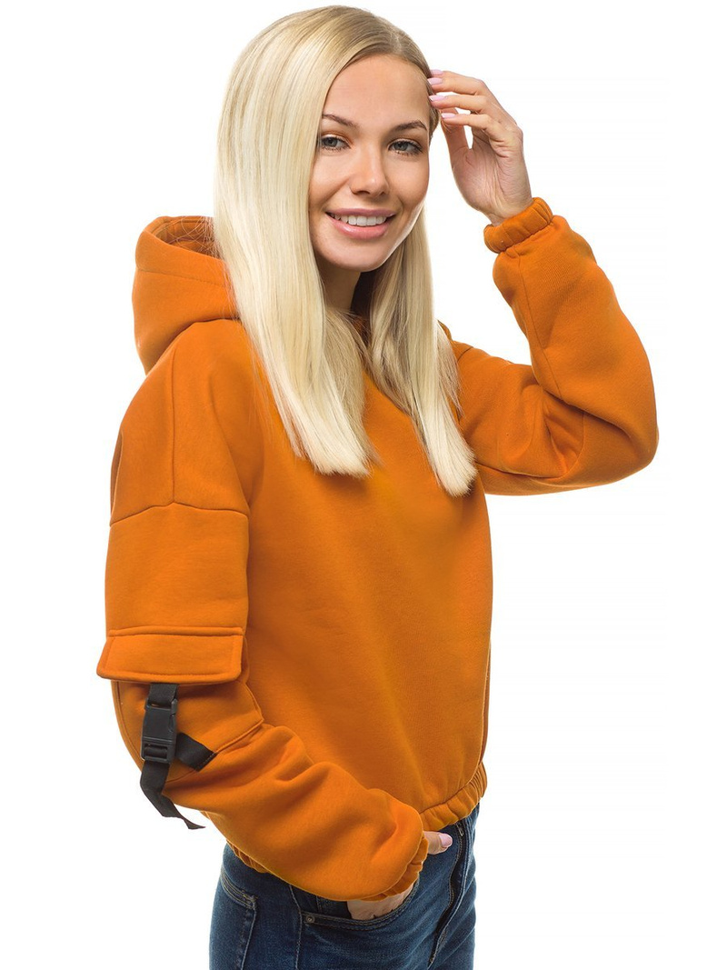 Bluza damska z kapturem camelowa OZONEE O/12104