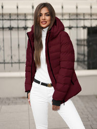 Kurtka zimowa damska pikowana bordowa OZONEE JS/M769/06Z