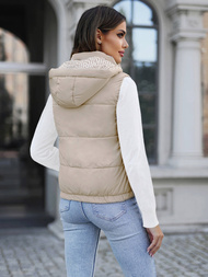 Kamizelka damska pikowana beżowa OZONEE JS/16M9091/62