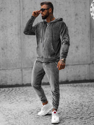 Спортивний костюм чоловічій ciрий OZONEE O/D8160/9157