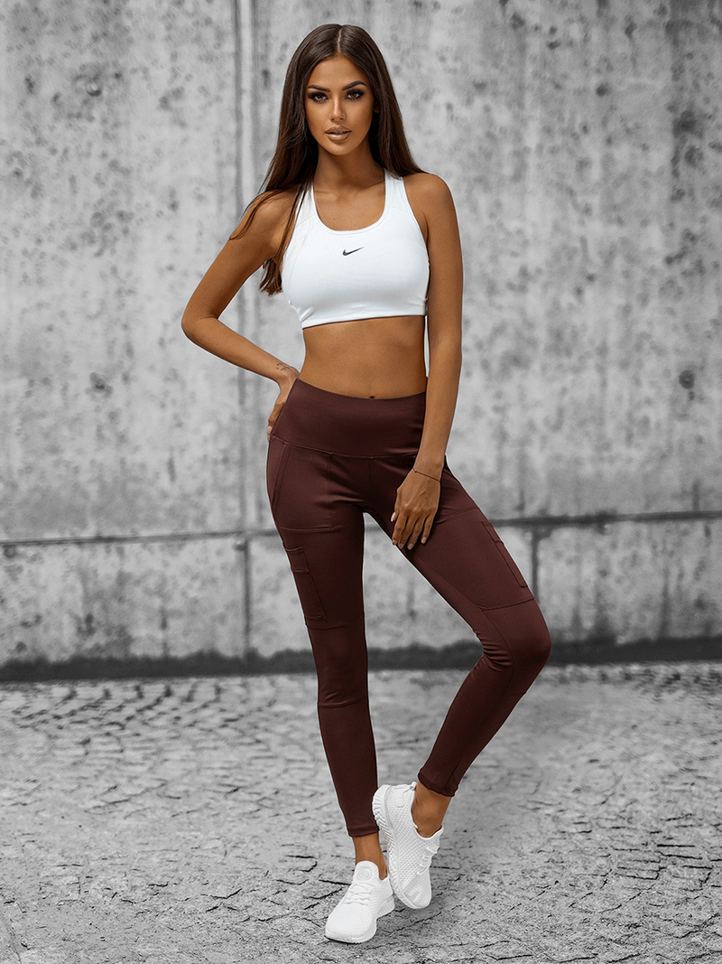 Legginsy damskie brązowe OZONEE O/YY9259