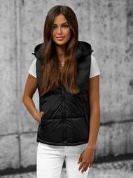 Стьобаний жіночий жилет Чорна OZONEE O/L951