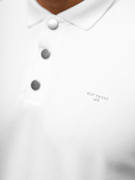 Bluza męska z kołnierzykiem biała OZONEE O/TB2203