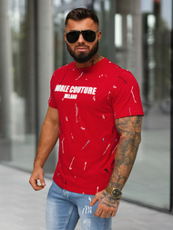 T-shirt męski czerwony OZONEE O/MPO3443