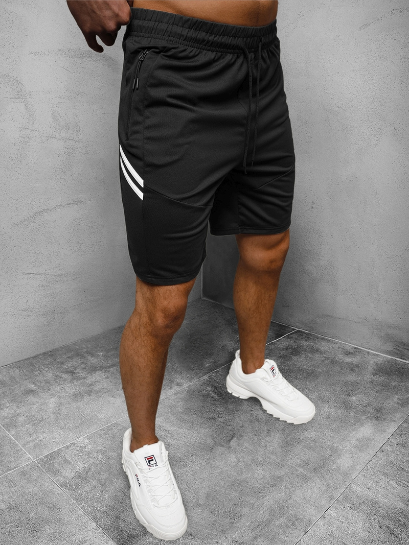 Spodenki dresowe męskie czarne OZONEE JS/68041/3