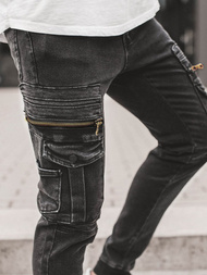 Spodnie jeansowe joggery męskie czarne OZONEE G/1081