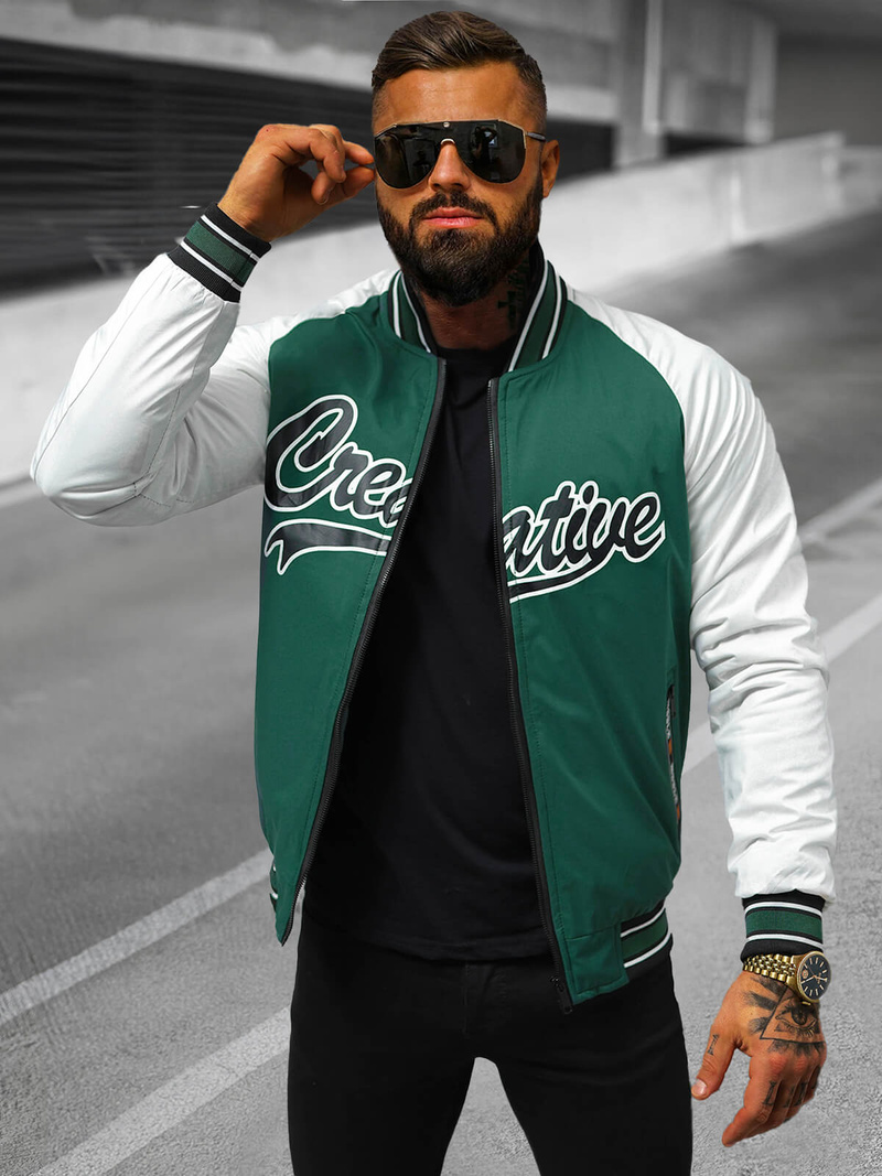 Kurtka męska bomberka zielona OZONEE JS/84M3011/238