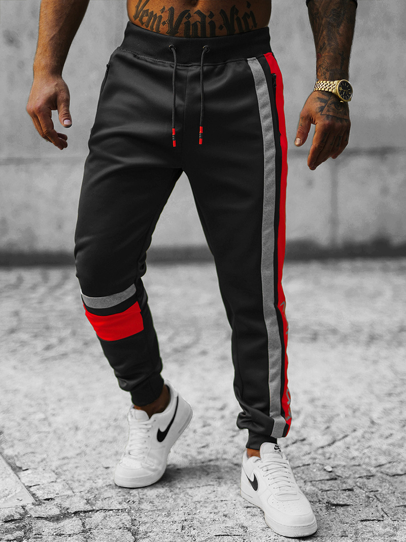 Spodnie dresowe męskie czarne OZONEE JS/K10132Z