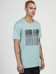 T-Shirt męski z nadrukiem miętowy OZONEE MR/21513