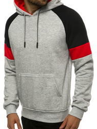 Bluza z kapturem męska szara OZONEE JS/KS2236
