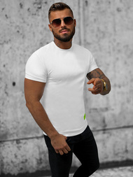 T-shirt męski slim fit biały OZONEE NB/MT3057