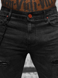 Spodnie jeansowe męskie czarne OZONEE DR/TF218