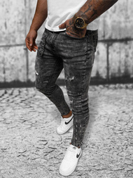 Spodnie jeansowe męskie grafitowe OZONEE DR/TF216