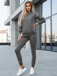 Komplet dresowy dwuczęściowy damski grafitowy OZONEE JS/CKW01