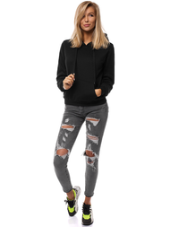 Bluza z kapturem damska czarna OZONEE JS/W02