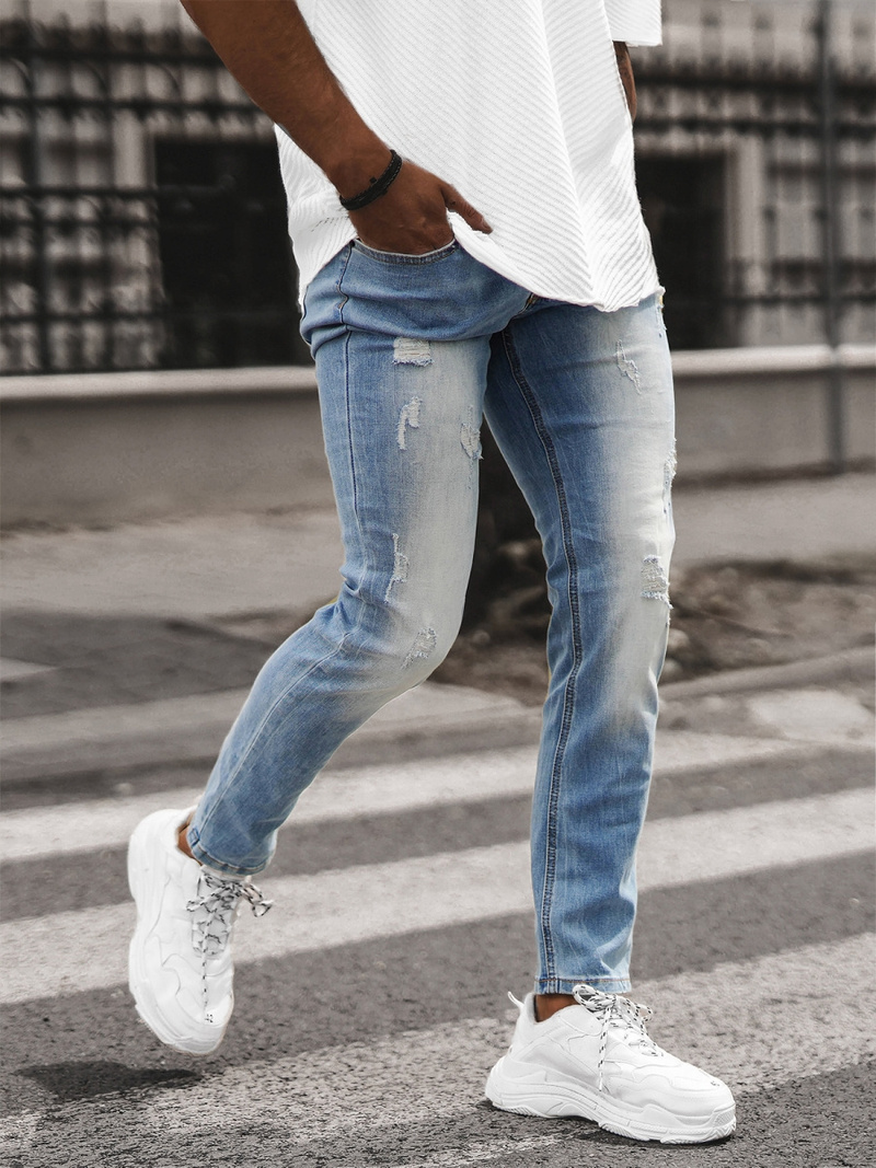 Spodnie jeansowe męskie jasno-niebieskie OZONEE NB/MP0016BCZ