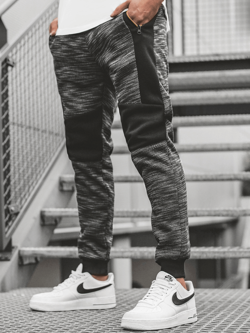 Spodnie dresowe męskie czarne OZONEE JS/K60017