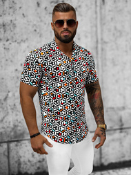 Koszula męska z krótkim rękawem kolorowa OZONEE E/1400/132Z