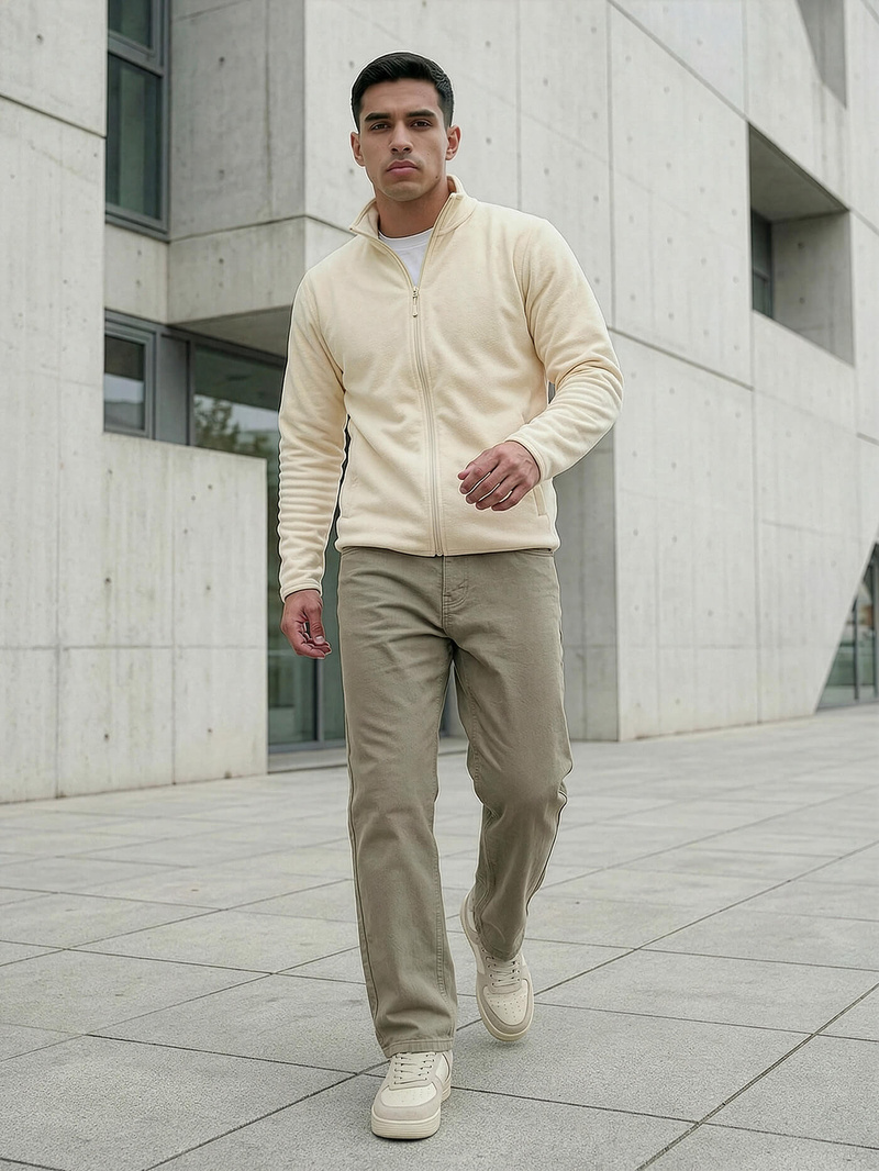 Bluza męska rozpinana ecru OZONEE JS/HH016/1