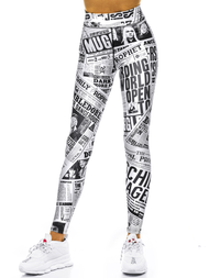 Legginsy damskie biało-czarne OZONEE O/20975