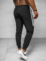 Spodnie męskie joggery czarne OZONEE O/DC468