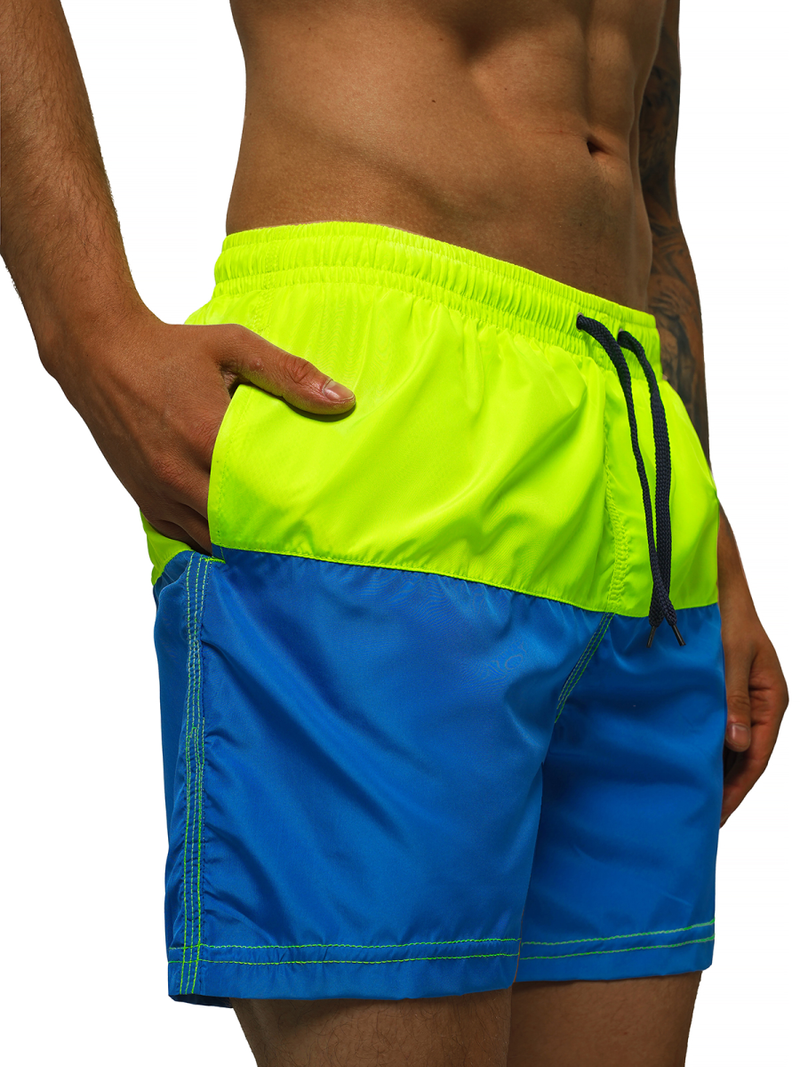 Spodenki kąpielowe męskie żółto-niebieskie OZONEE JS/HM057