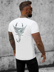 T-shirt męski slim fit biały OZONEE NB/MT3057