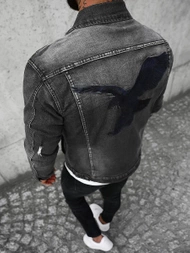 Чоловіча джинсова куртка Чорна OZONEE NB/MJ507N