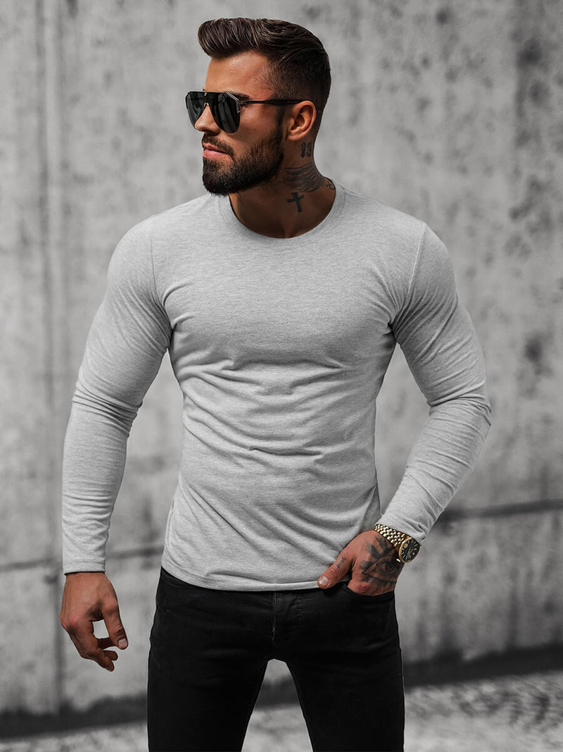 Longsleeve męski szary OZONEE O/B260