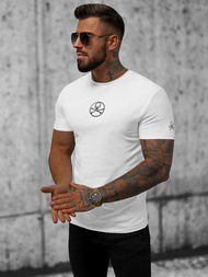 T-shirt męski slim fit biały OZONEE NB/MT3040