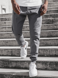 Spodnie męskie chino joggery szare OZONEE O/11103