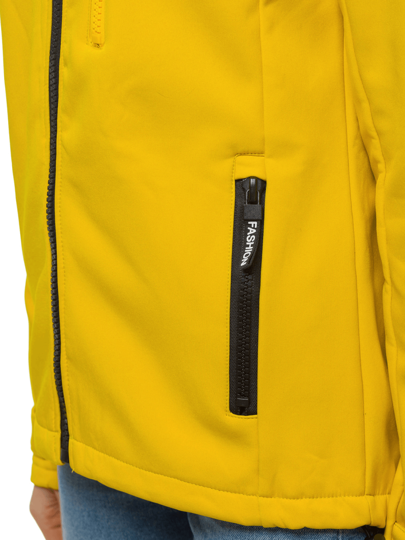 Kurtka softshell damska z kapturem żółta OZONEE JS/KSW6007