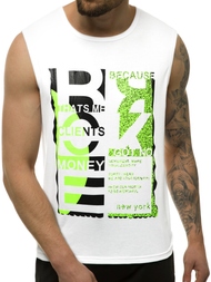 T-Shirt męski bez rękawów biały OZONEE JS/KS2077