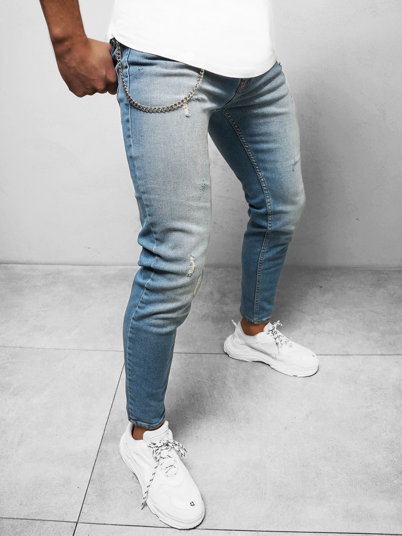 Spodnie jeansowe męskie niebieskie OZONEE O/WE1028