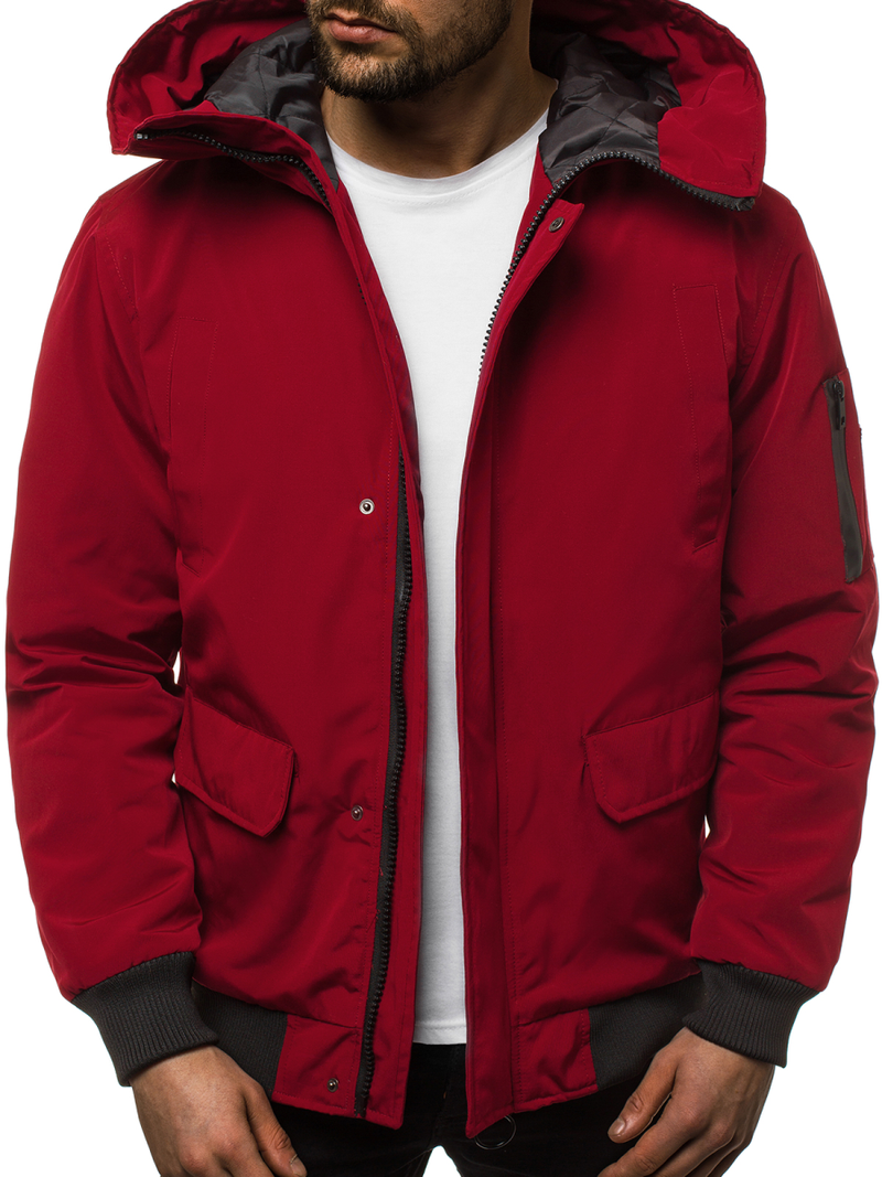 Kurtka zimowa męska bordowa OZONEE JS/2019005