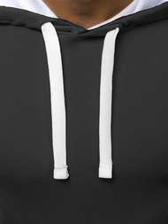 T-Shirt z kapturem męski grafitowy OZONEE O/1273Z