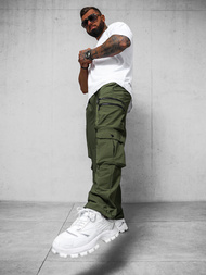 Spodnie męskie cargo wide leg khaki OZONEE O/PS5527