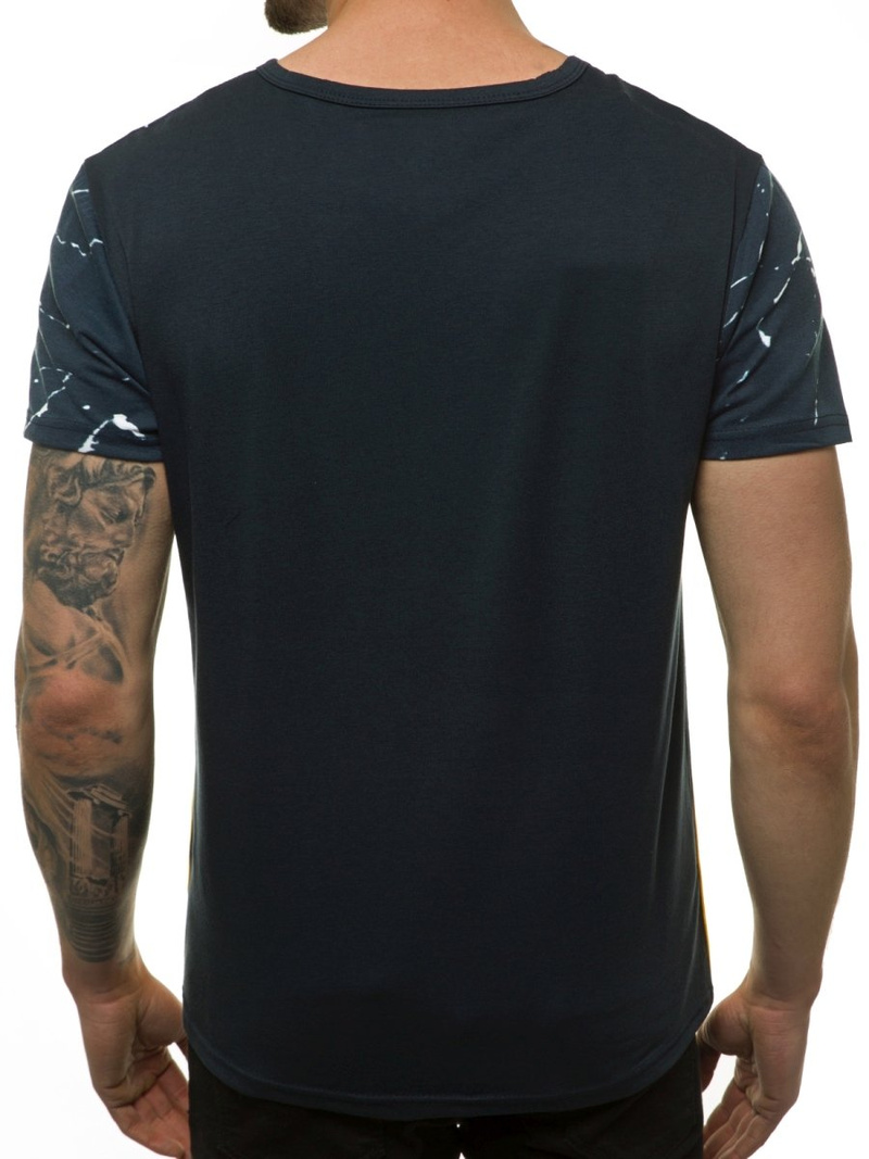 T-Shirt męski granatowo-czerwony OZONEE JS/SS11119